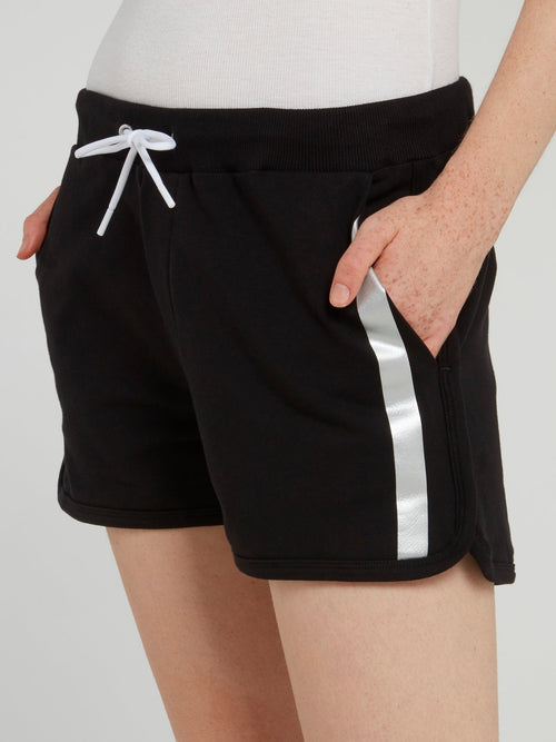 Black Mesh Pocket Active Shorts