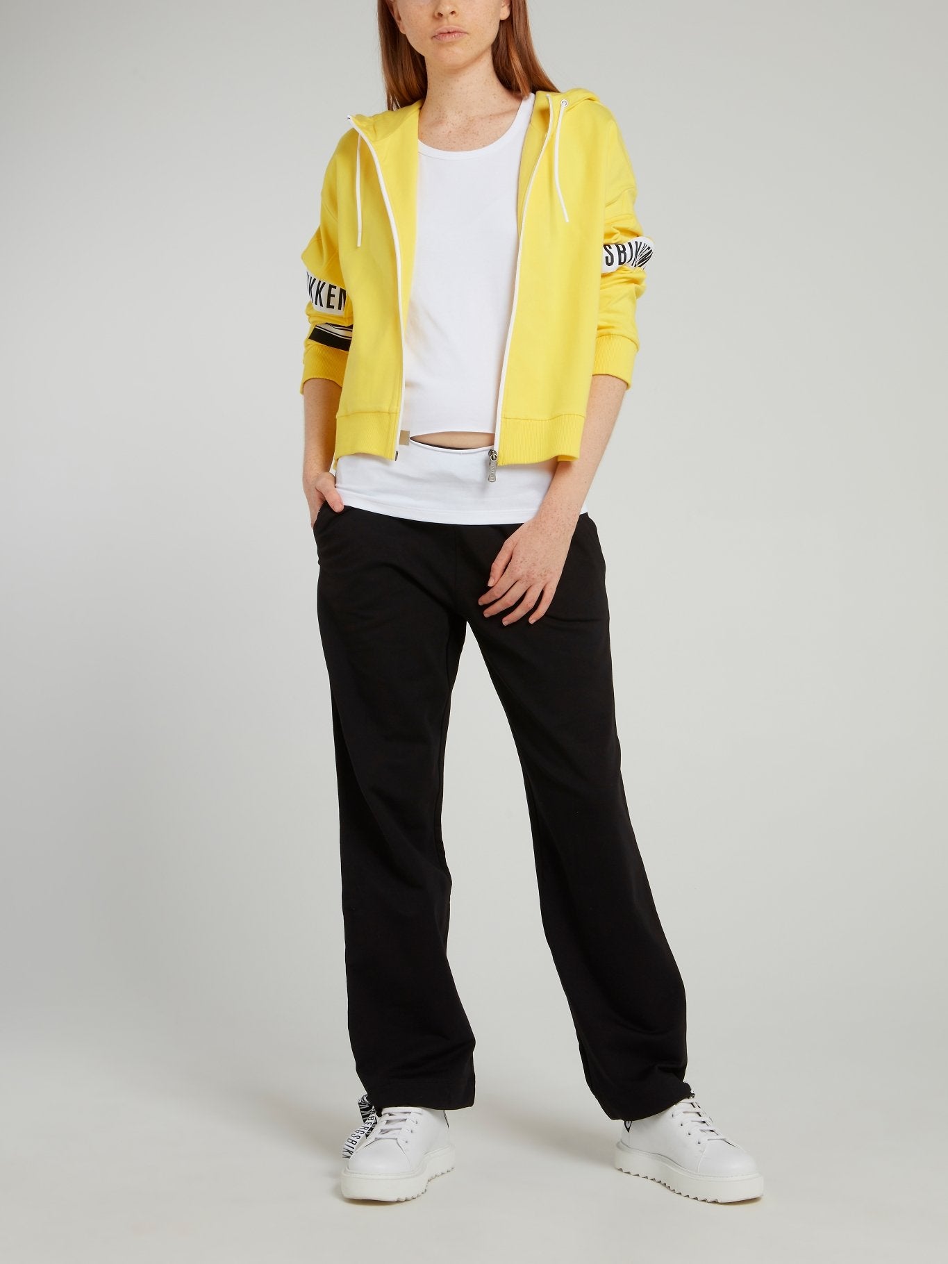 Yellow Logo Sleeve Sweat Jacket