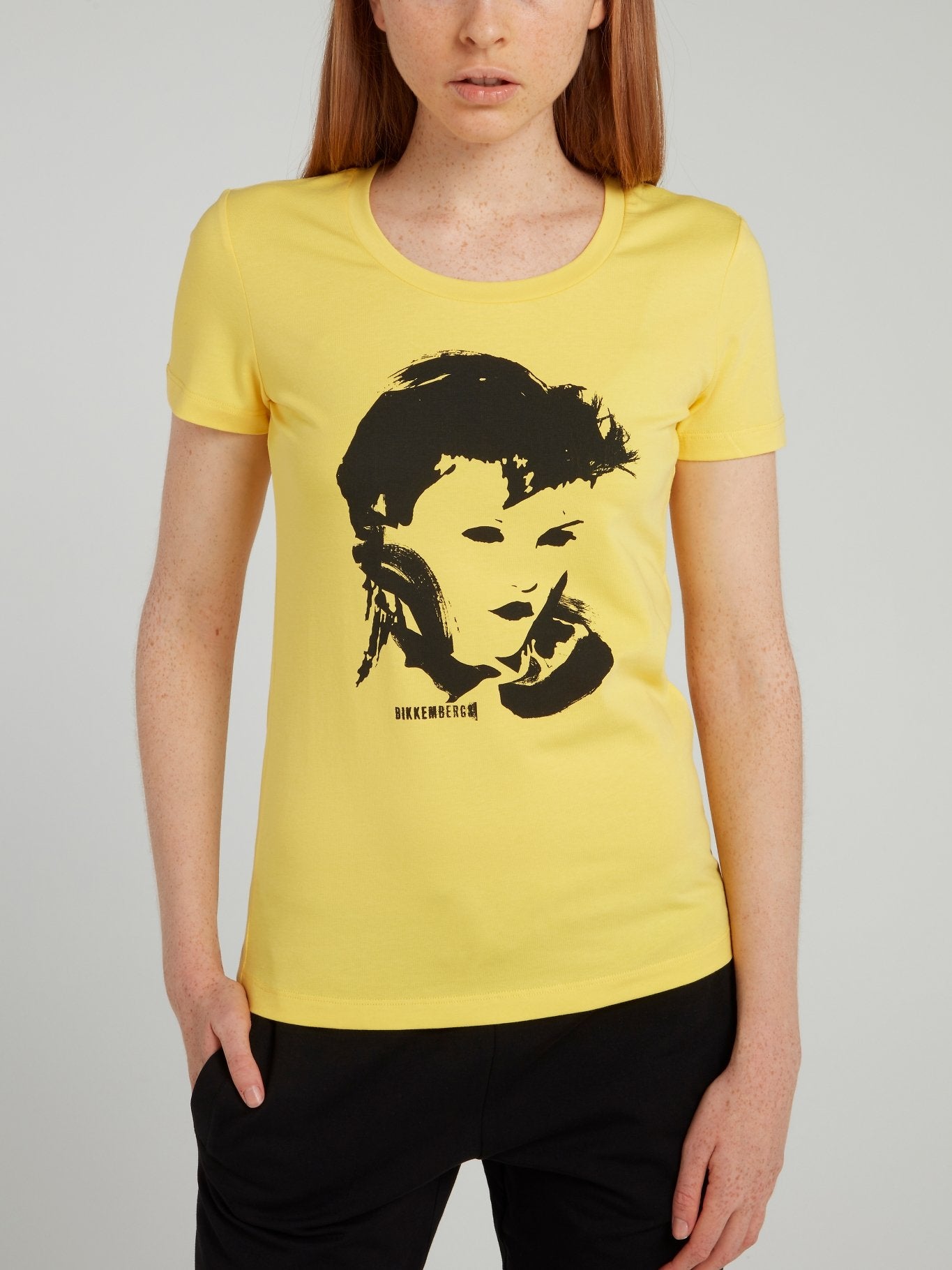 Yellow Portrait Print T-Shirt