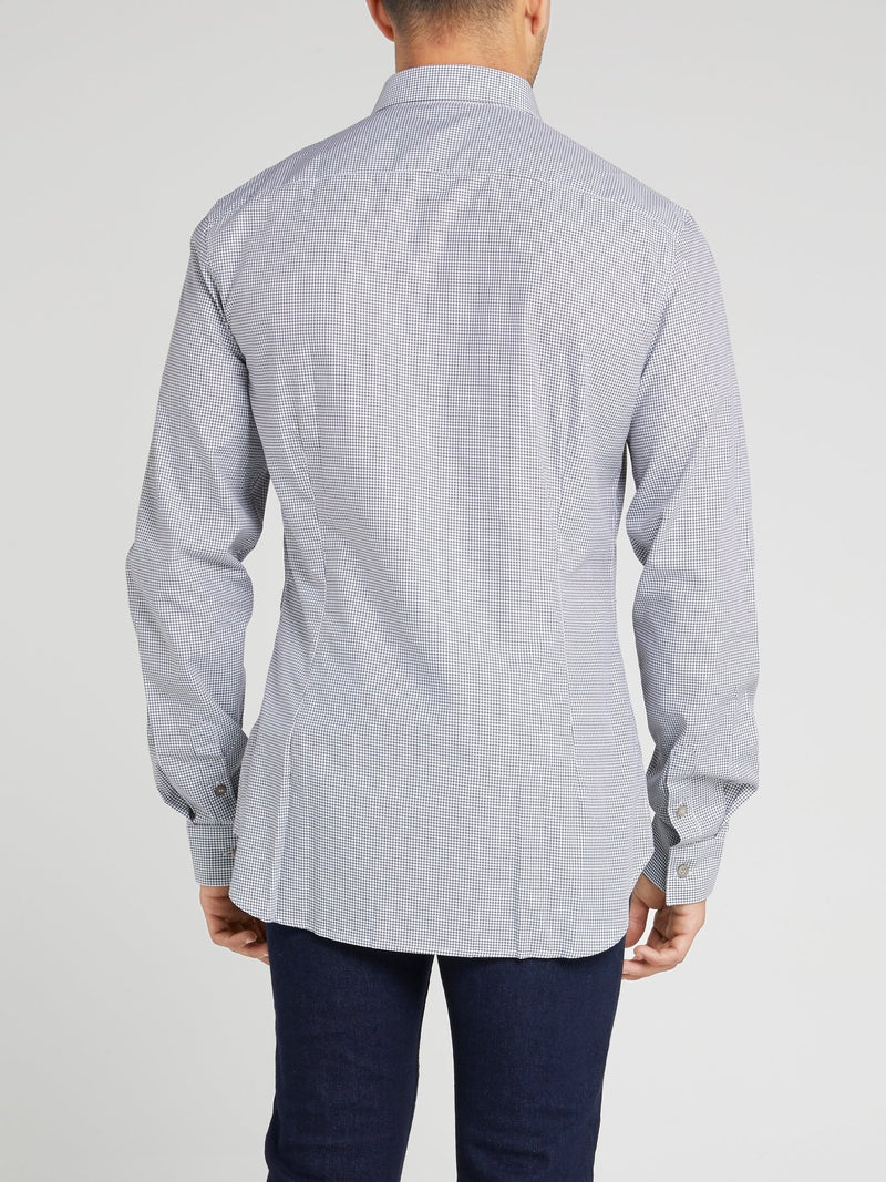 Micro Check Long Sleeve Shirt