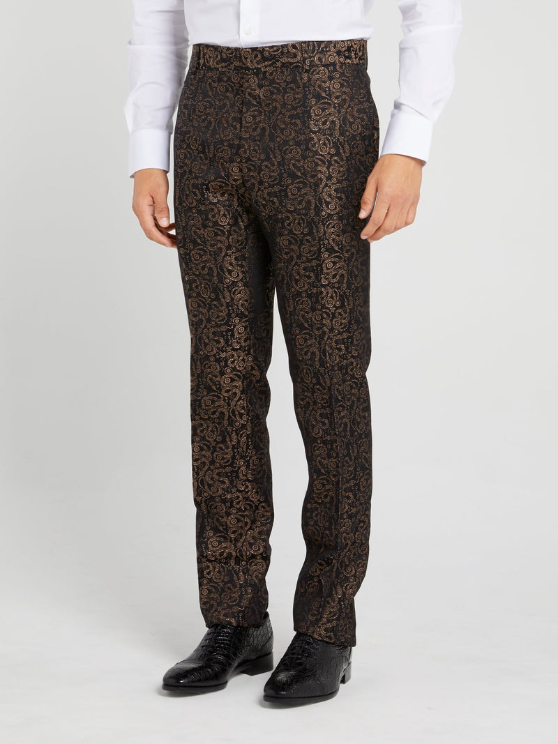 Snake Print Suit Trousers