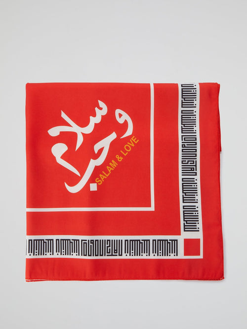 Orange Logo Trim Scarf