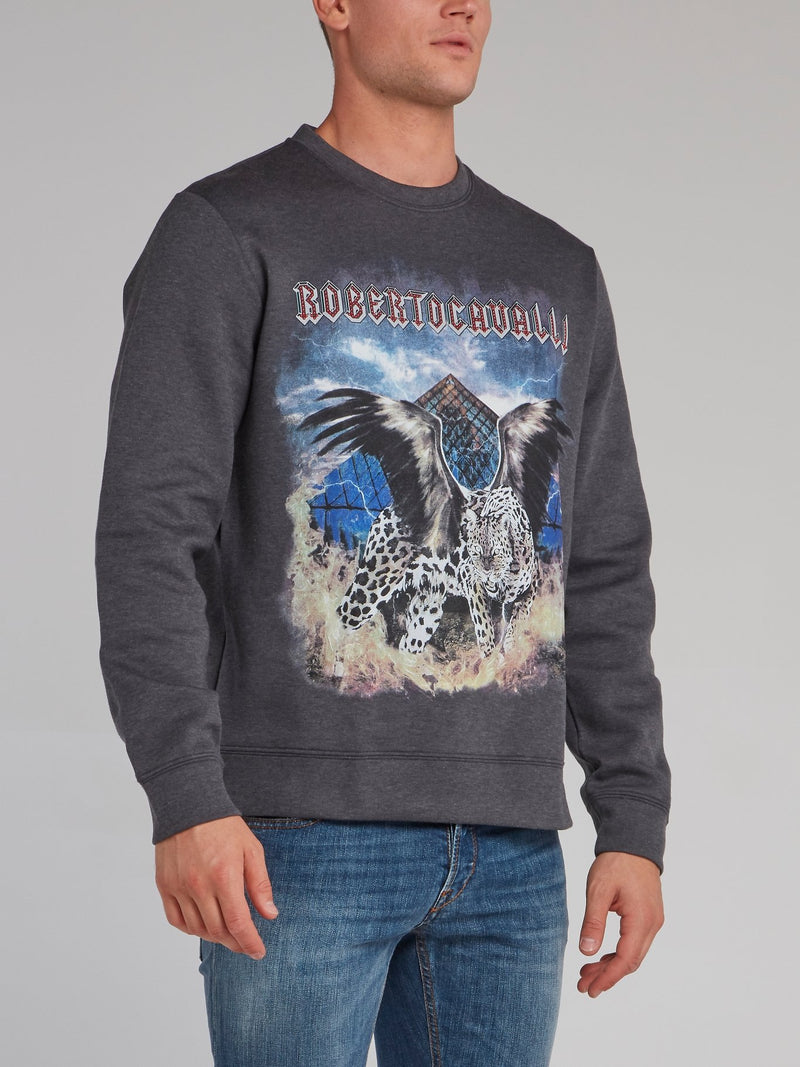 Grey Leopard Eagle Sweatshirt