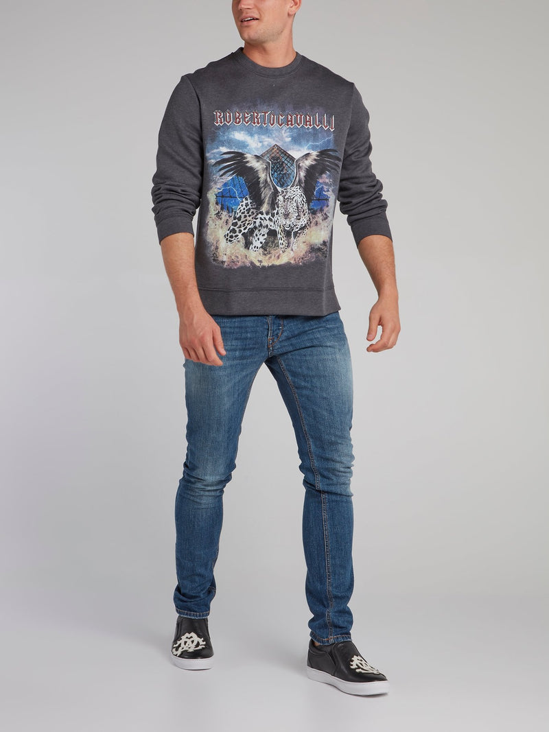 Grey Leopard Eagle Sweatshirt