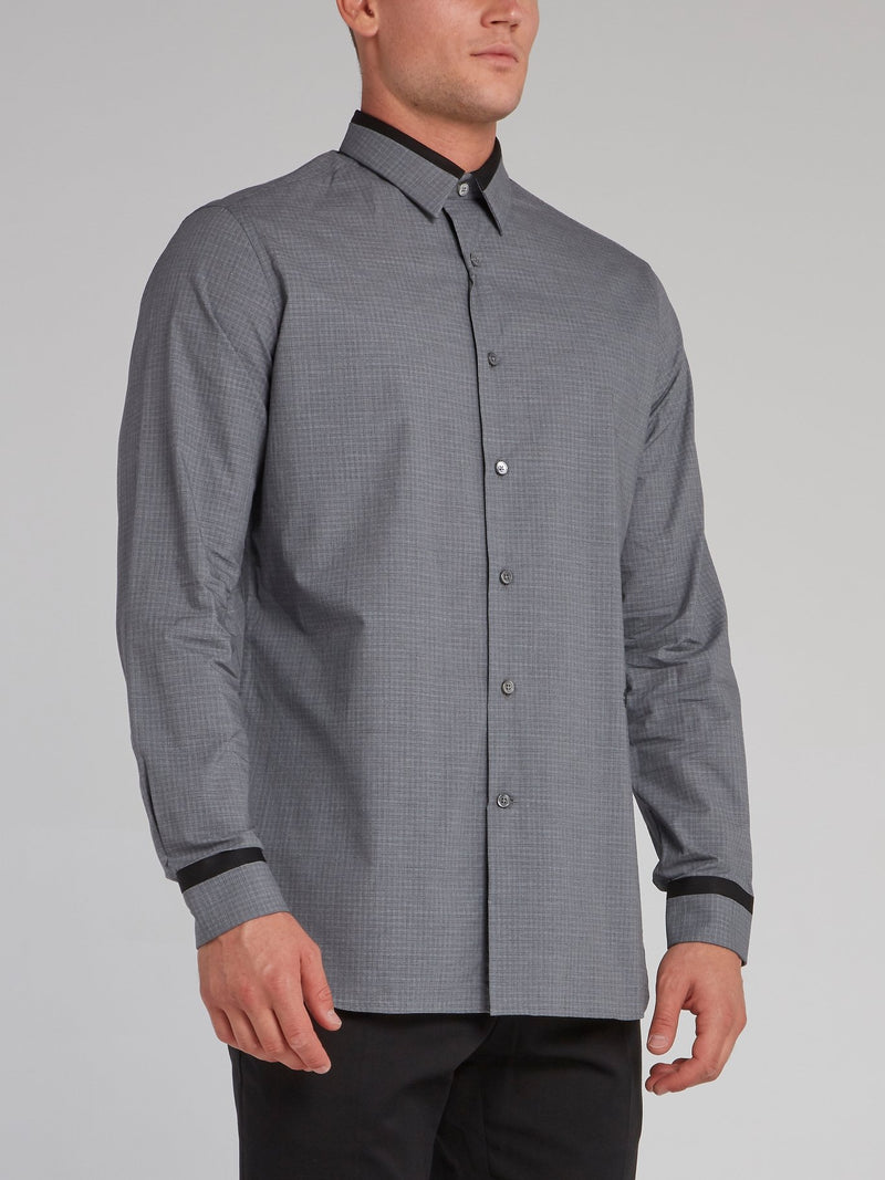 Grey Pin Check Shirt