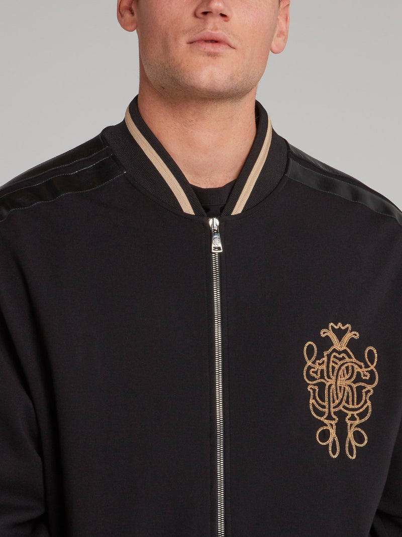 Black Embroidered Monogram Jacket