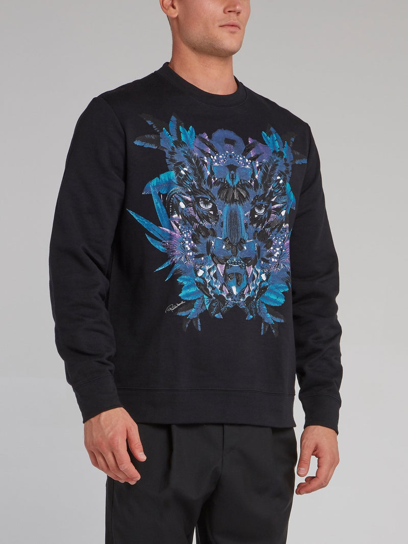 Black Jungle Leopard Sweatshirt