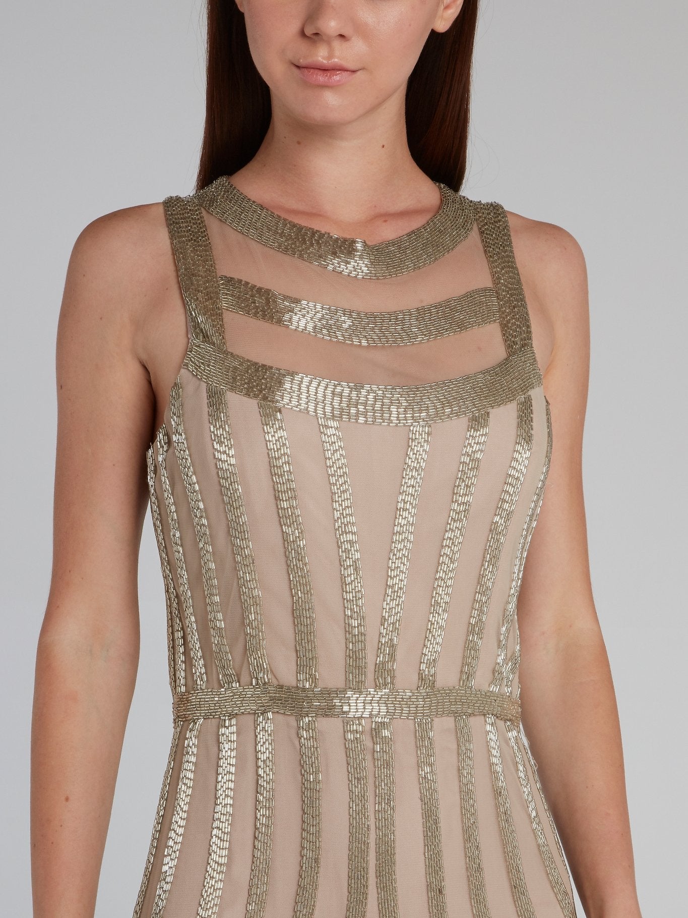 Rachel Gilbert Brown Beaded Column Maxi Dress 2 / Brown Rachel Gilbert Brown Beaded Column Maxi Dress 2 / Brown
