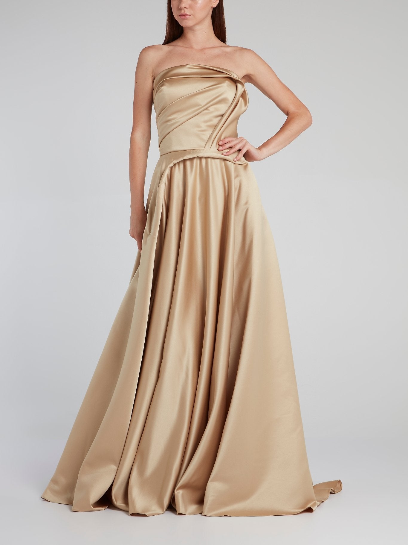 Gold Sculpted Mikado Gown Gold Sculpted Mikado Gown