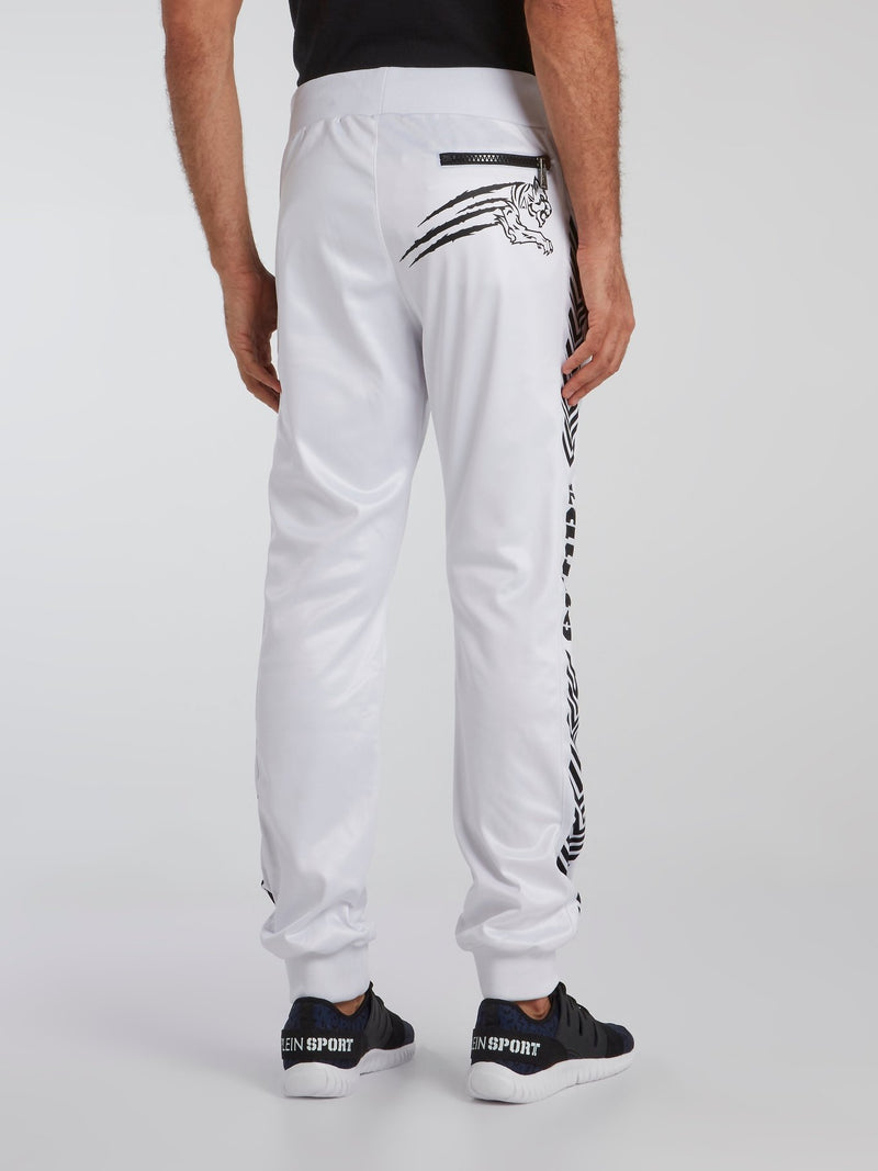White Contrast Active Pants