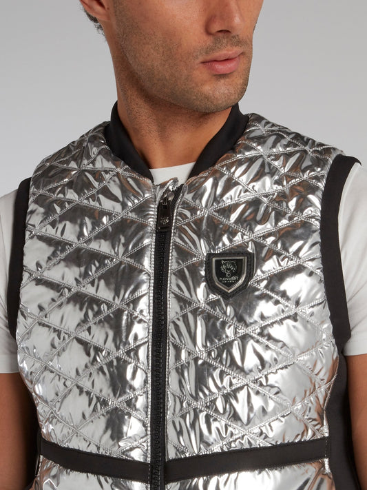 Silver Foil Quilted Waistcoat