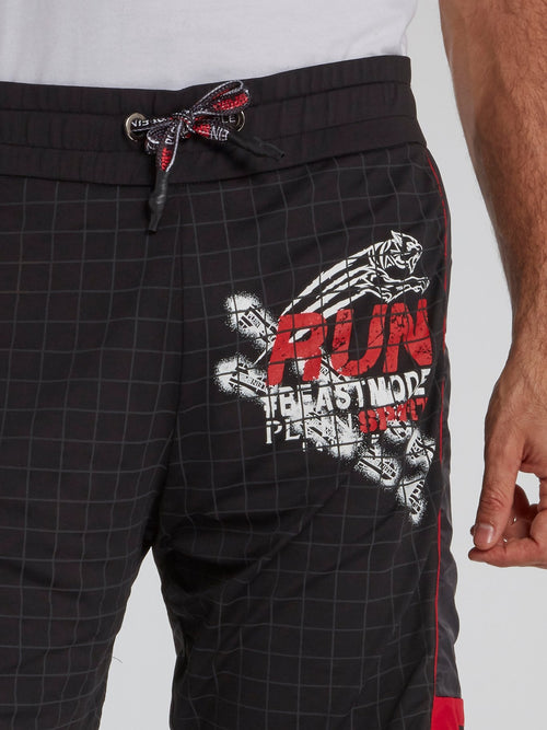 Tomas Grid Print Jogging Trousers