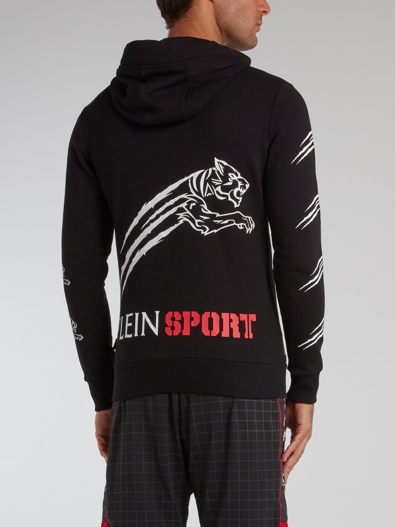 Black Tiger Print Sweat Jacket
