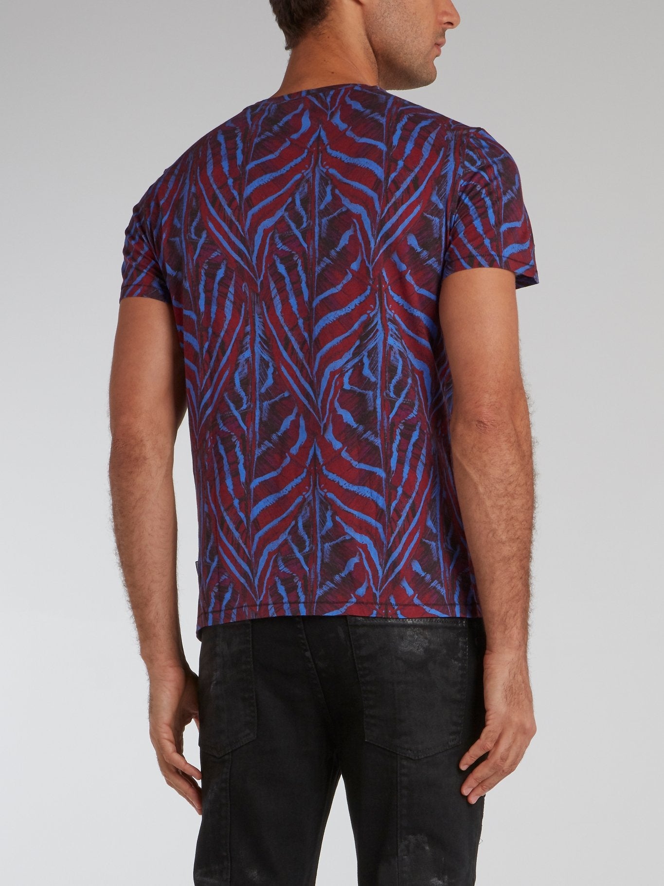Purple Jacquard Pattern T-Shirt