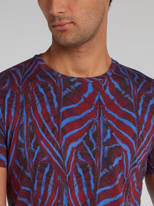 Purple Jacquard Pattern T-Shirt