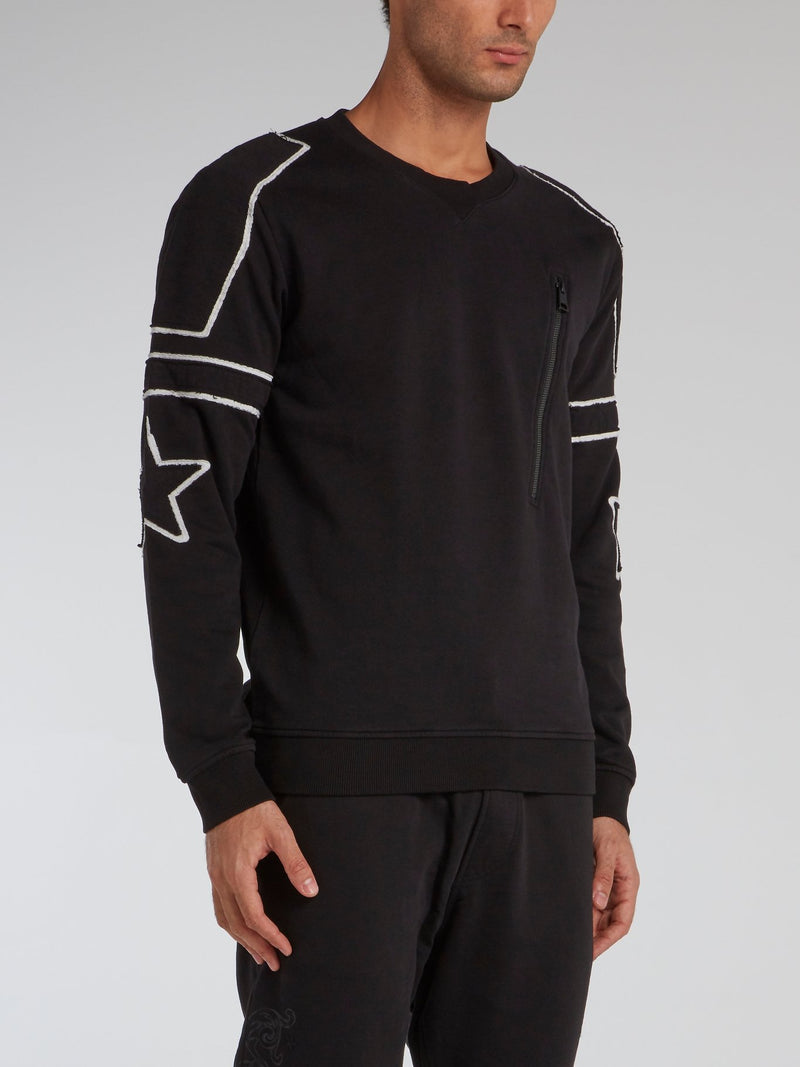 Black Contrast Detail Sweatshirt