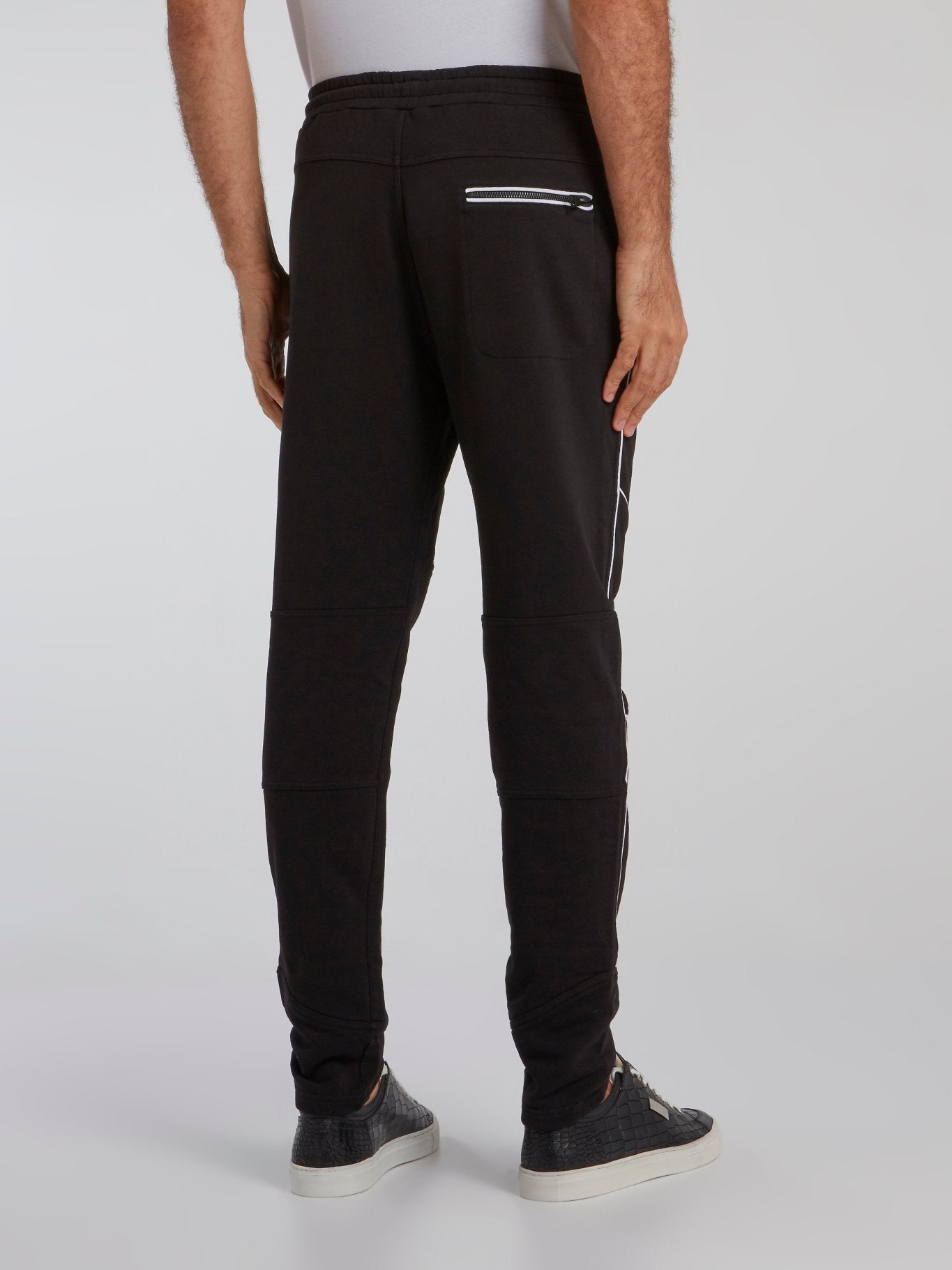Black Contrast Lining Track Trousers
