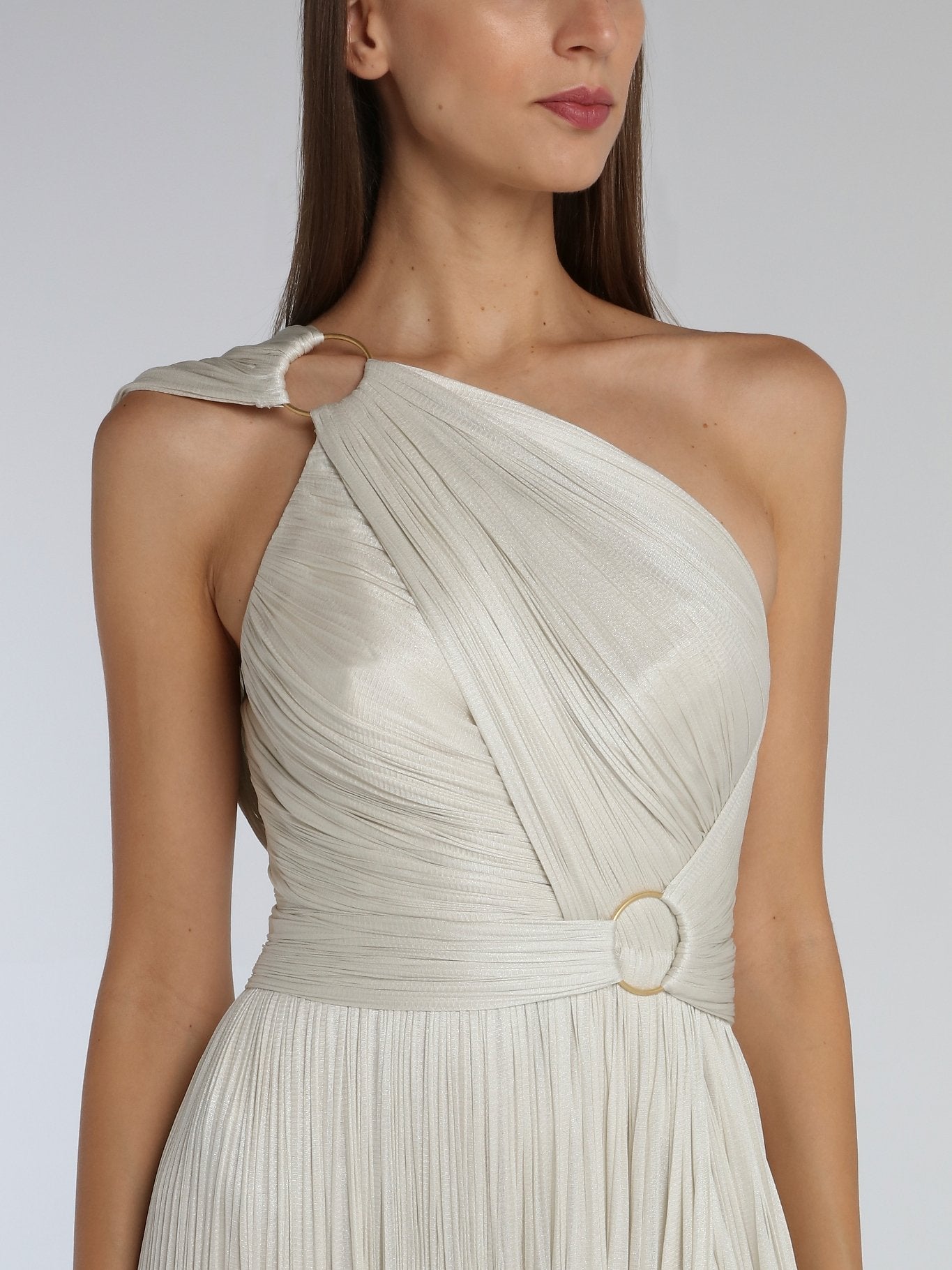 white one shoulder maxi dress Maria Lucia Hohan Kris White One-Shoulder Maxi Dress 40 / White