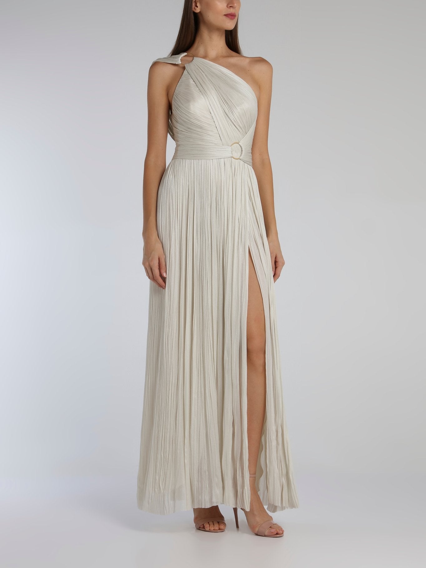 Maria Lucia Hohan Kris White One-Shoulder Maxi Dress 40 / White