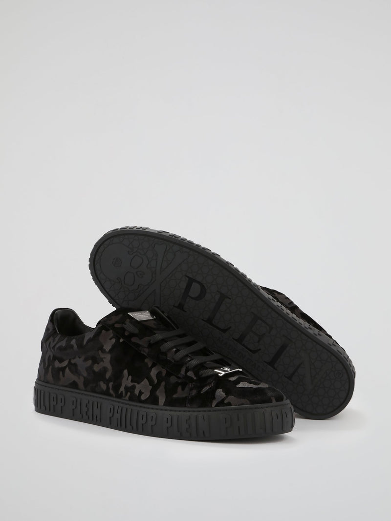 Black Camo Low Top Sneakers