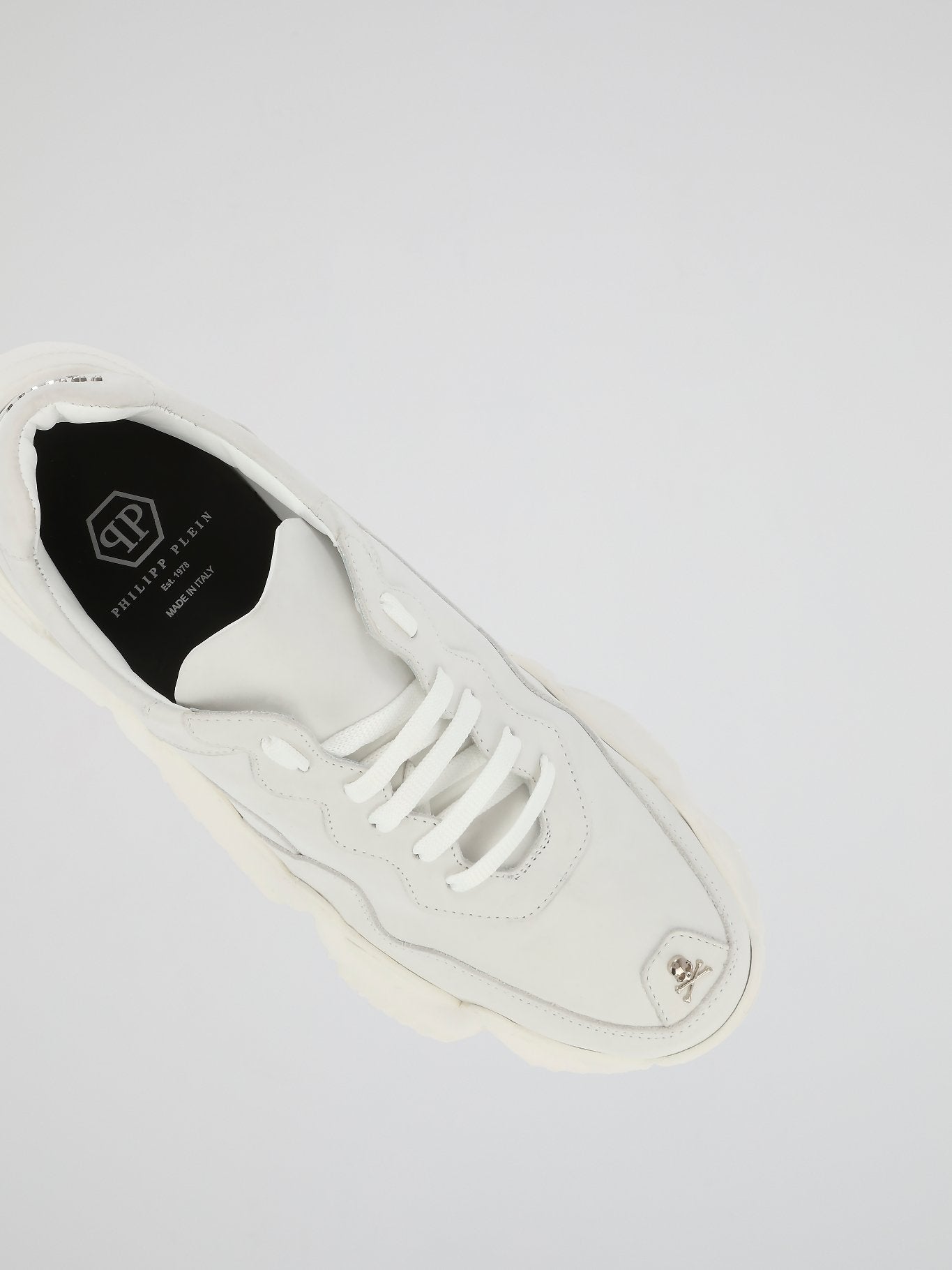 White Chunky Sole Skull Trainers