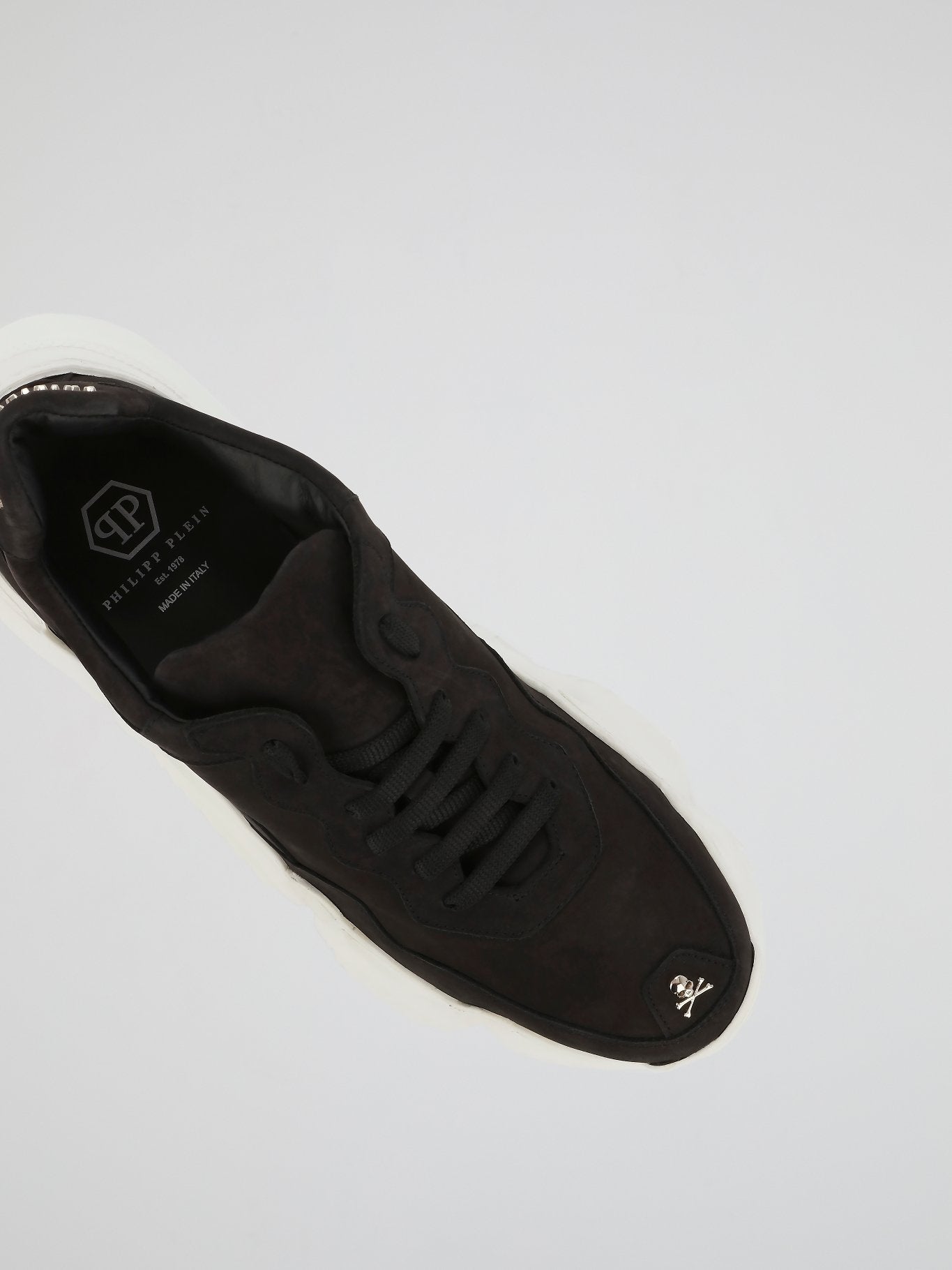 Black Chunky Sole Skull Trainers