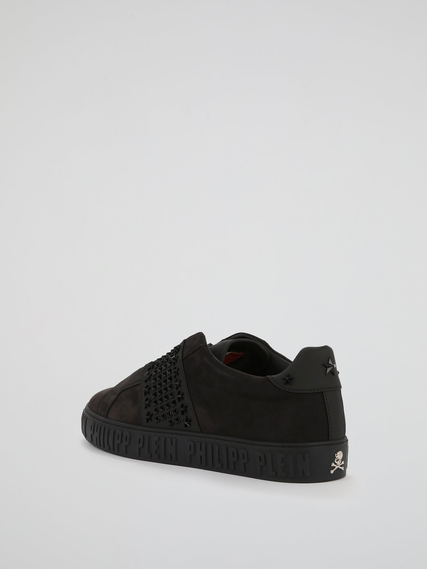 Black Spike Studded Low Top Sneakers