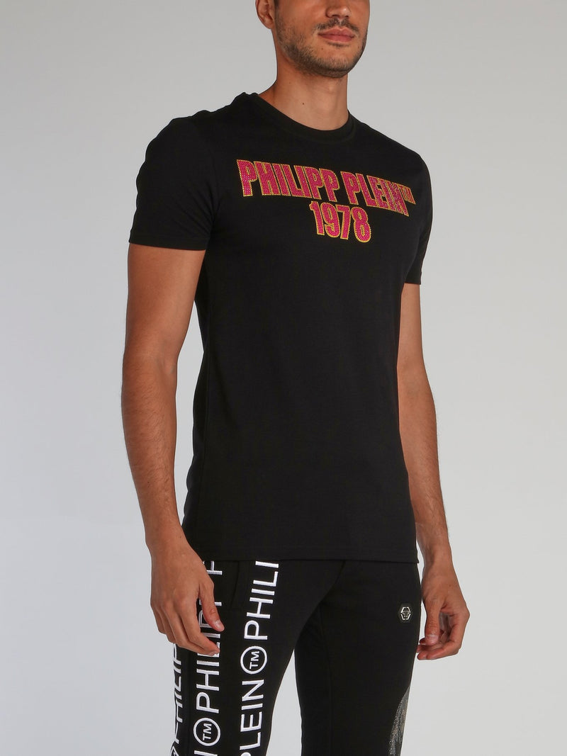 PP1978 Black Studded Logo T-Shirt