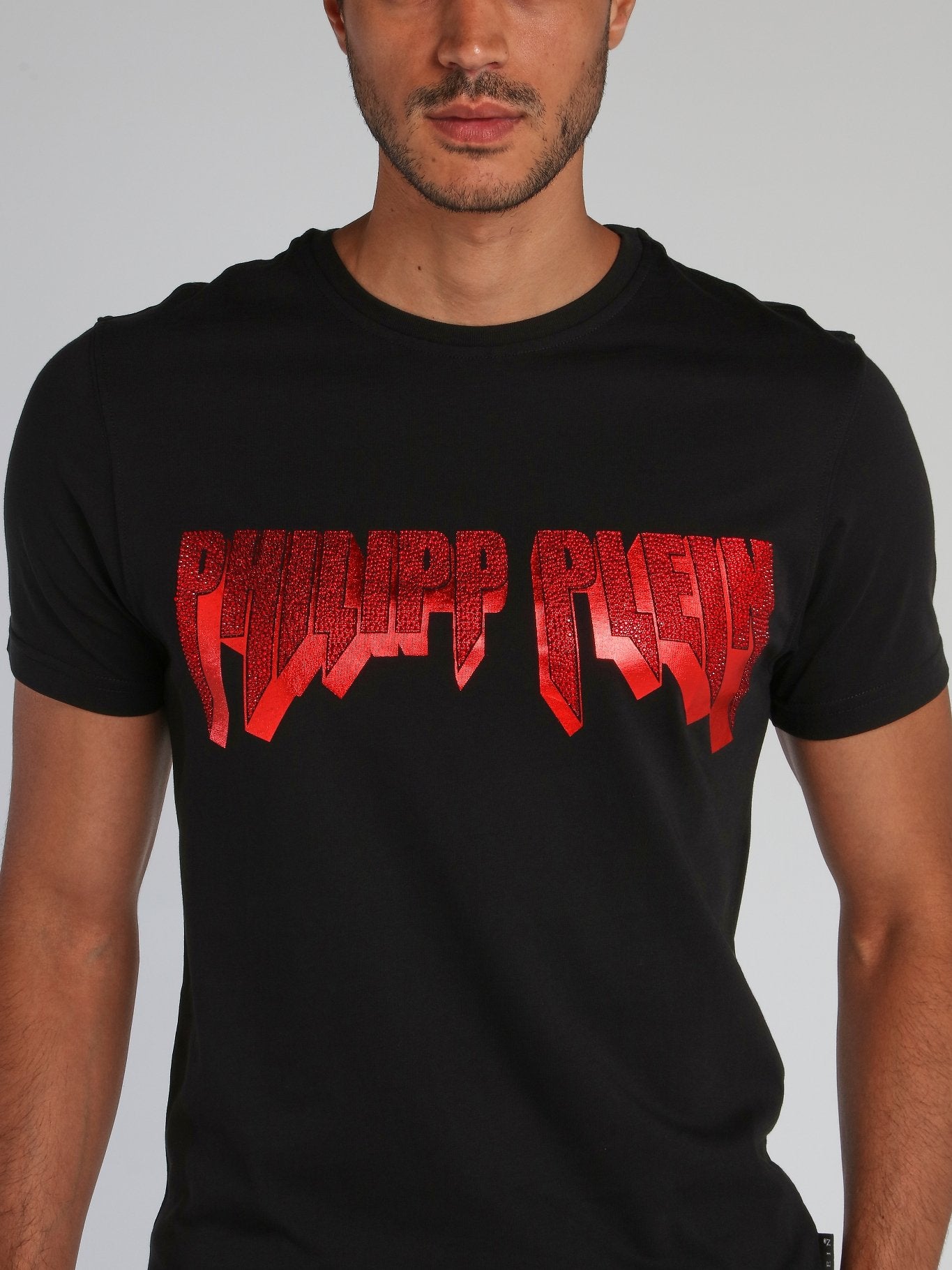 Rock PP Black Embellished Logo T-Shirt