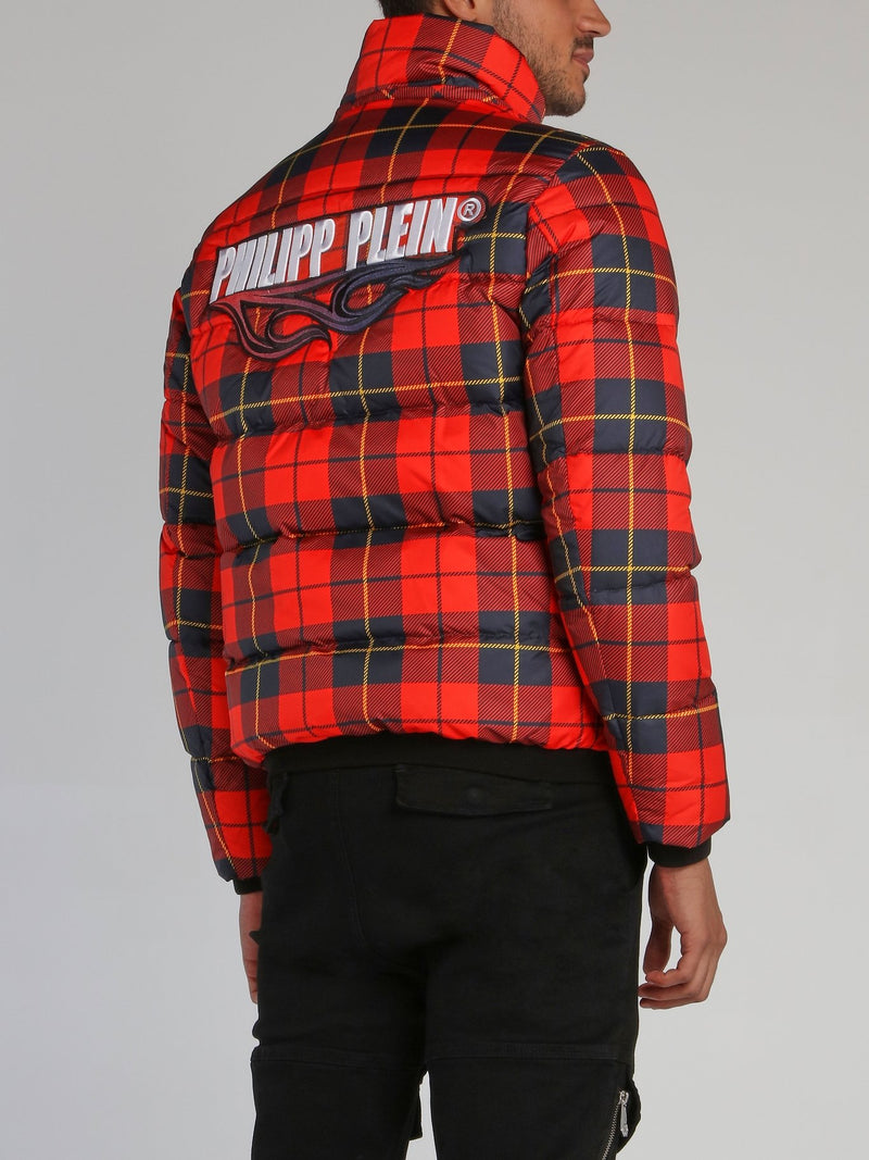 Red Check Puffer Jacket