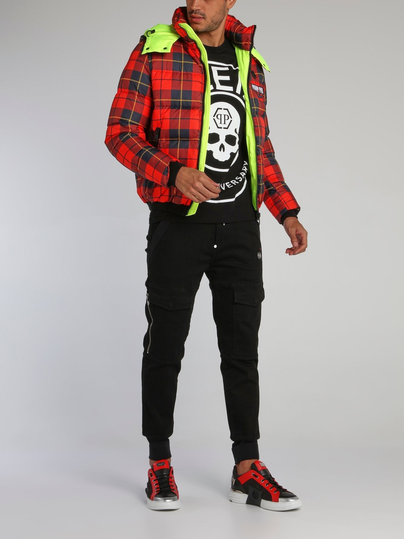 Red Check Puffer Jacket