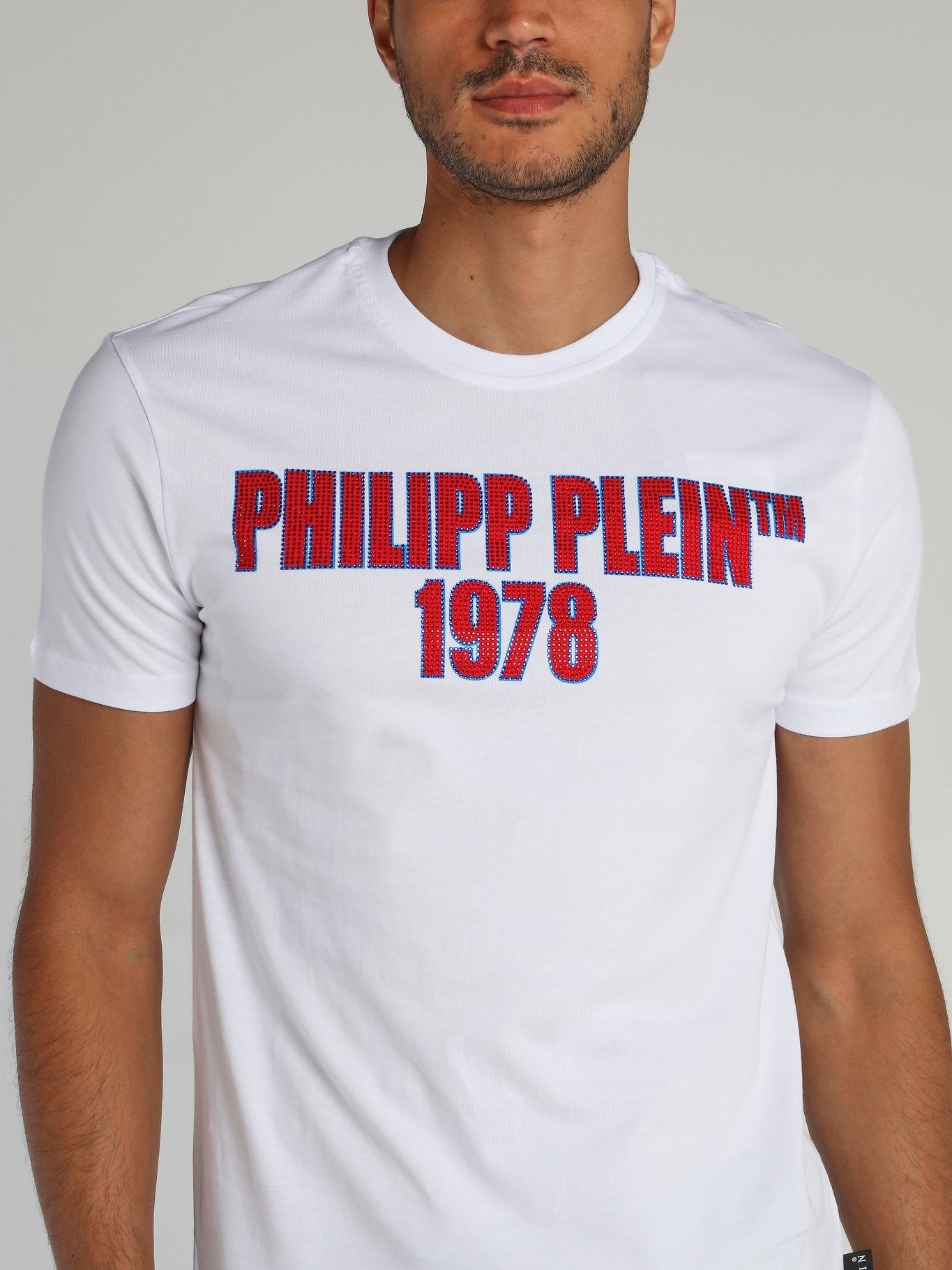 PP1978 White Studded Logo T-Shirt