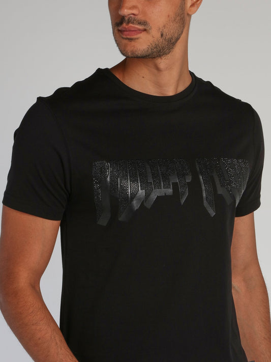 Rock PP Black Studded Logo T-Shirt