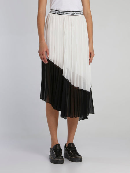 Two Tone Accordion Asymmetric Skirt – Maison-B-More Global Store