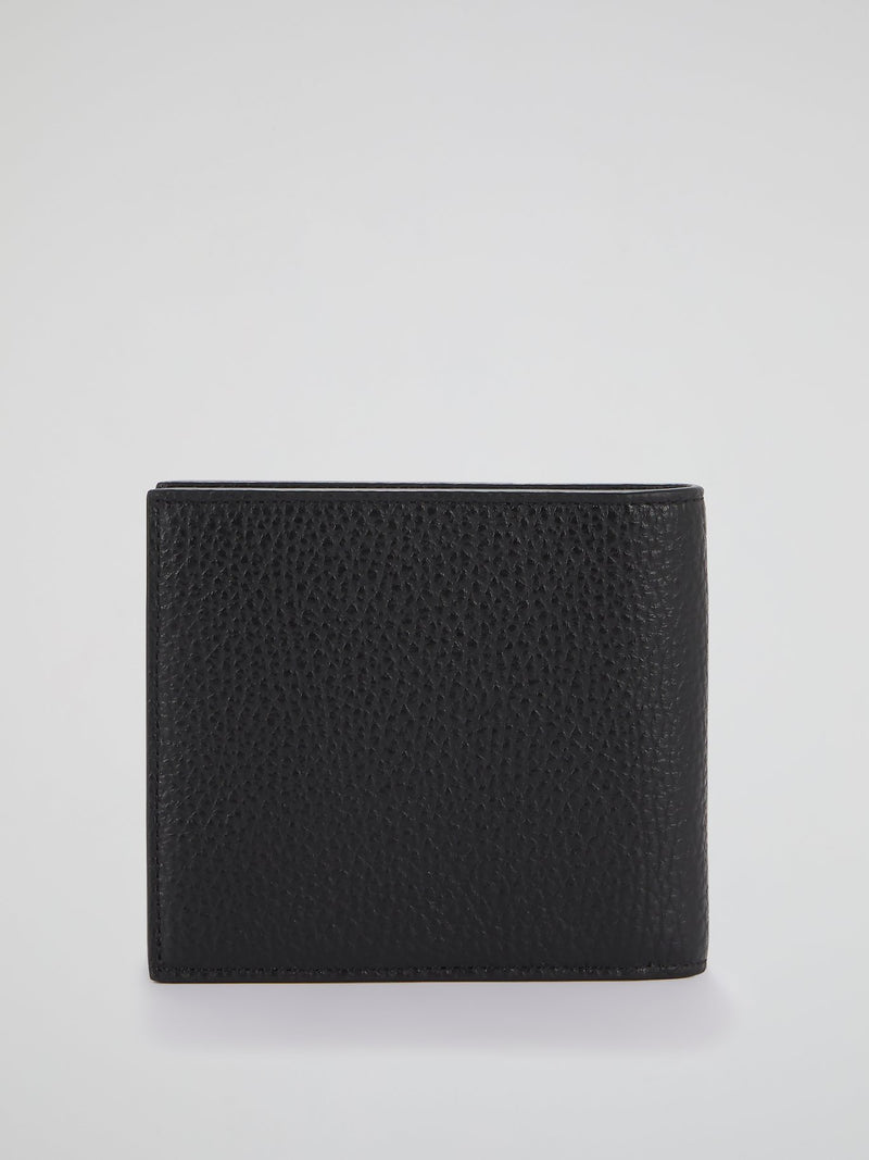 Black Monogram Appliquéd French Wallet