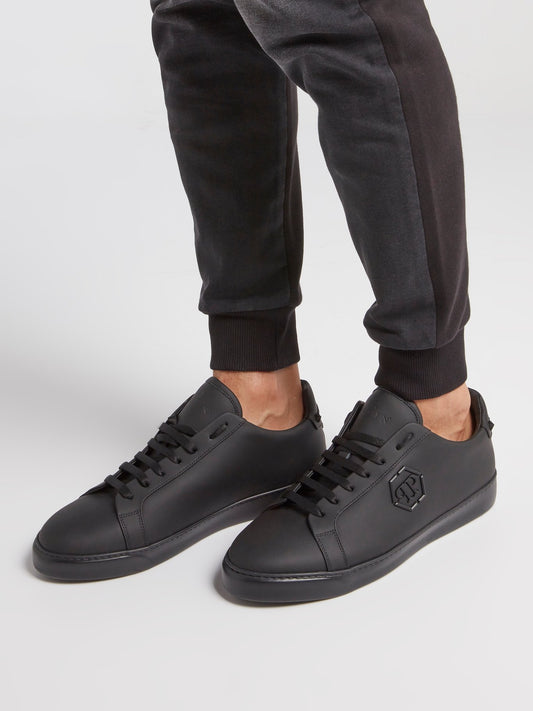 Black Logo Lace Up Sneakers