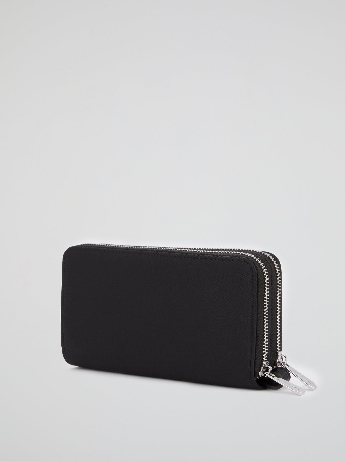 Black Flame Embroidered Continental Wallet