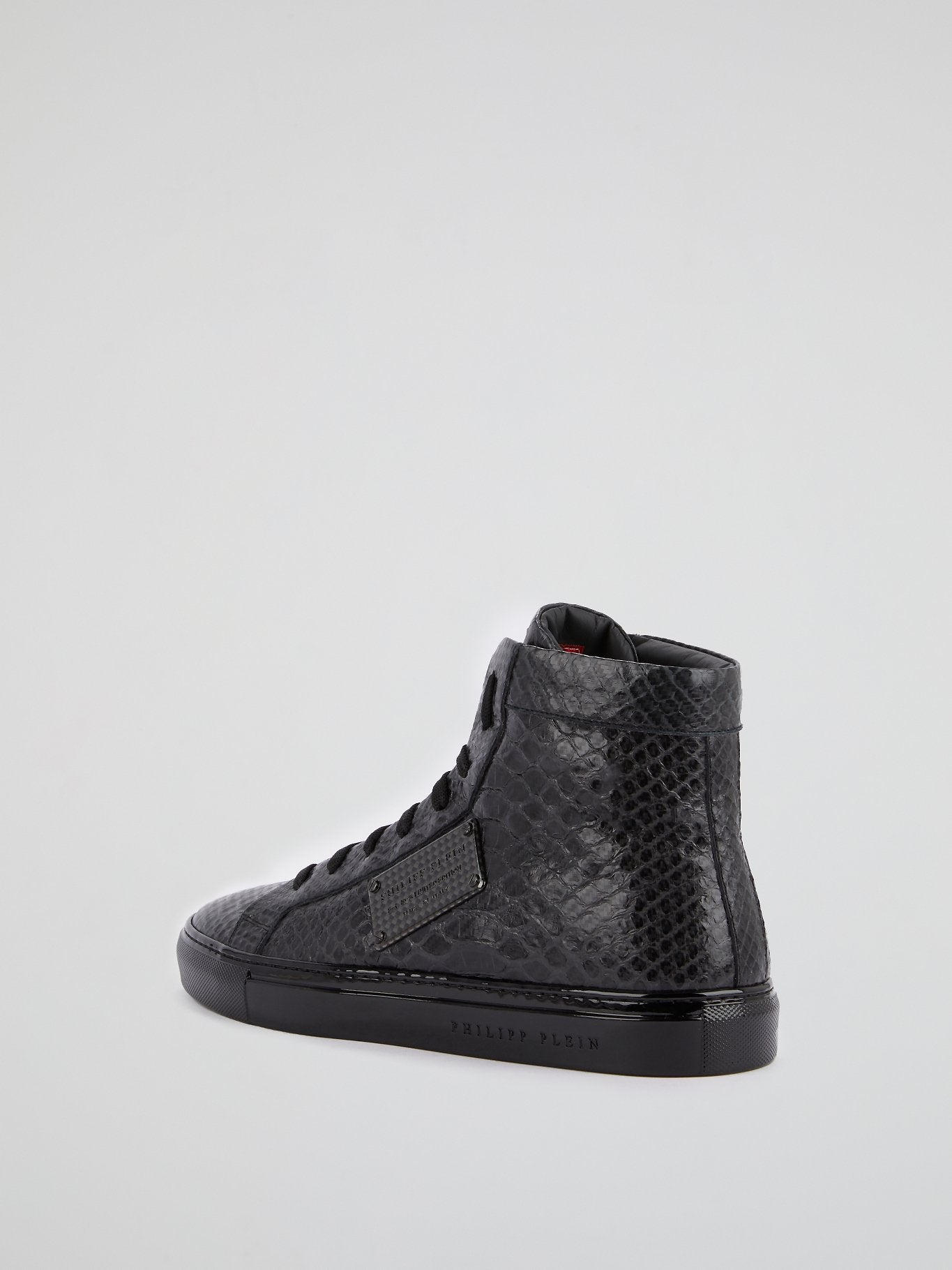 Black High Top Reptile Sneakers