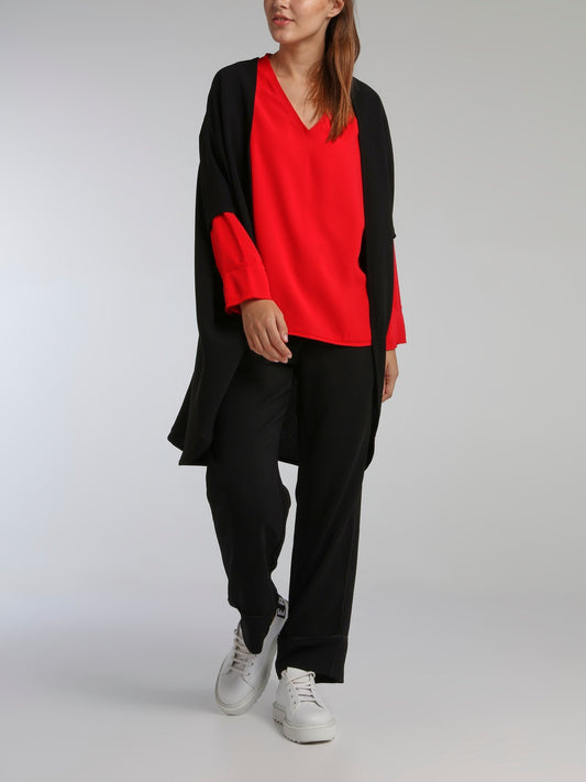 Lido Red Long Sleeve Top