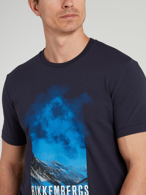 Navy Graphic Print T-Shirt