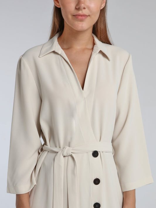 Lucia White Coat Midi Dress