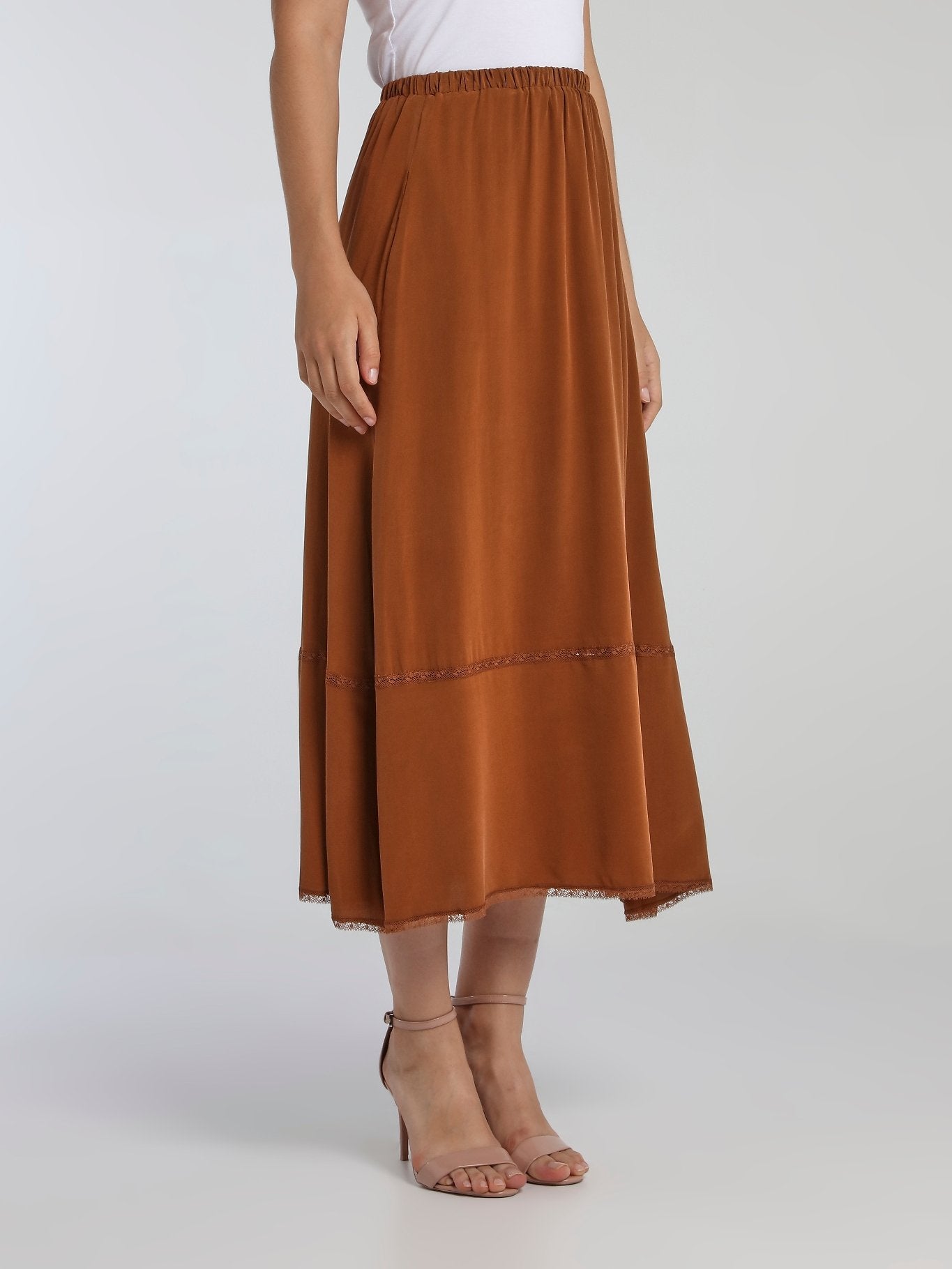 Marvin Brown Waistband Midi Skirt – Maison-B-More Global Store