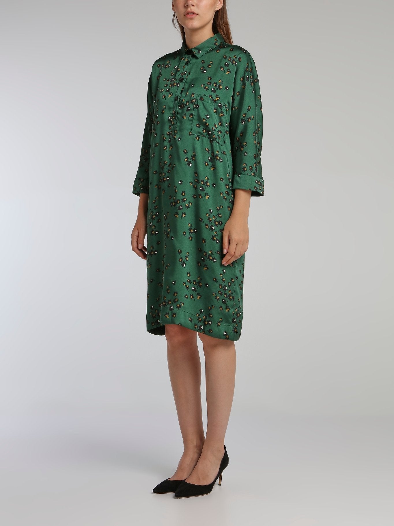 Shop Toupy Vora Green Printed Shirt Dress Online Maison-B-More Global Store Shop Toupy Vora Green Printed Shirt Dress Online Maison-B-More Global Store