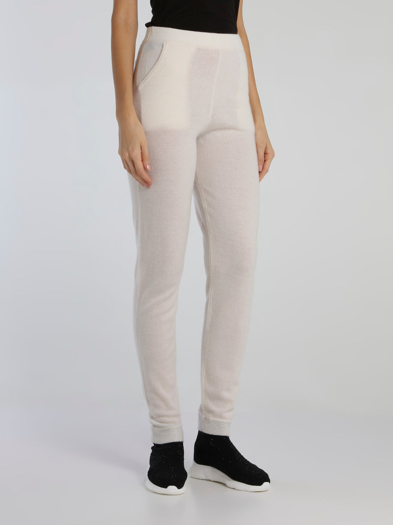 Jimi White Waistband Knitted Track Pants