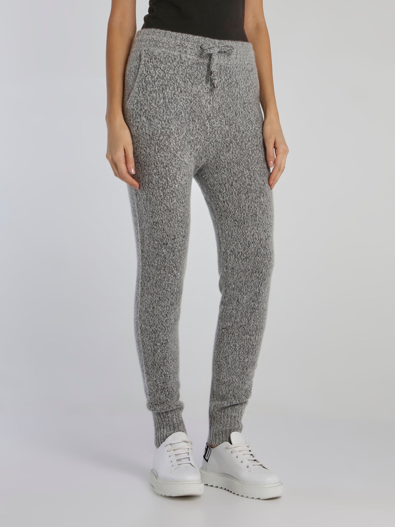 Paolo Grey Cable Knit Track Pants
