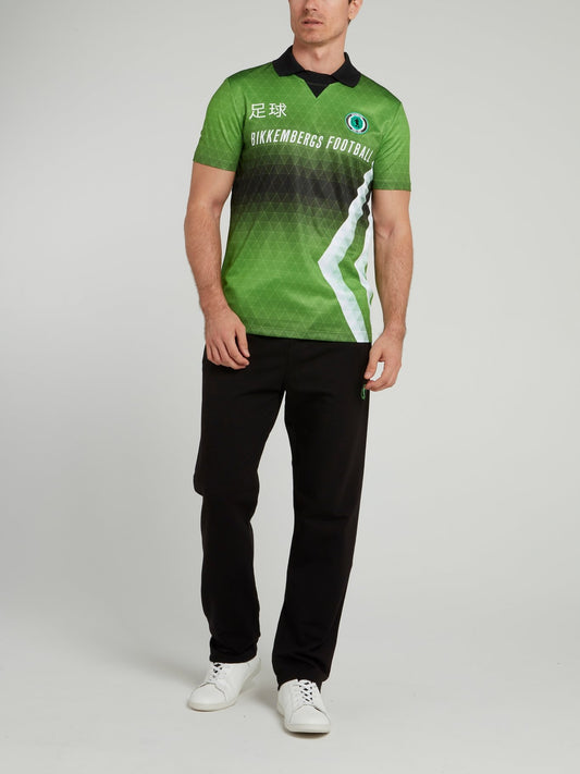 Green Sports Geometric Polo Shirt