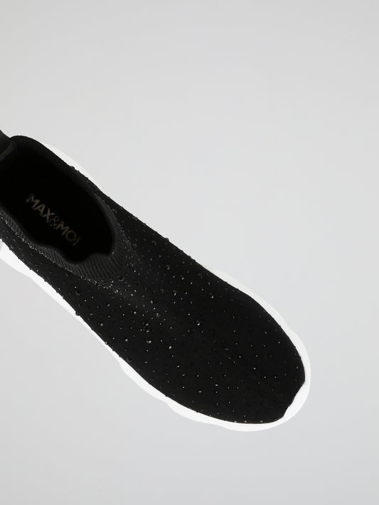 Black Multi-Stud Sock Runner Sneakers