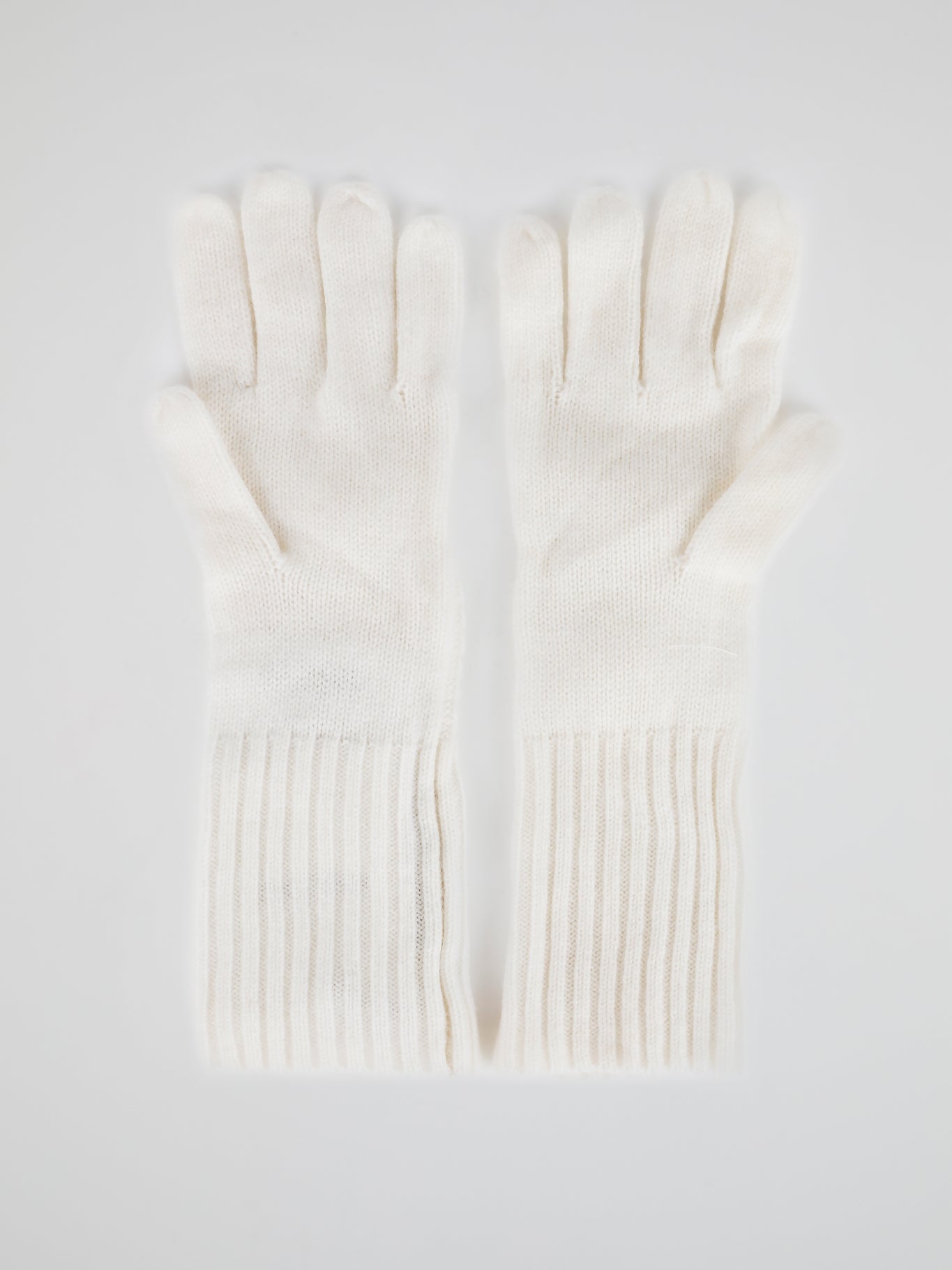 White Mink Fur Pom Pom Gloves