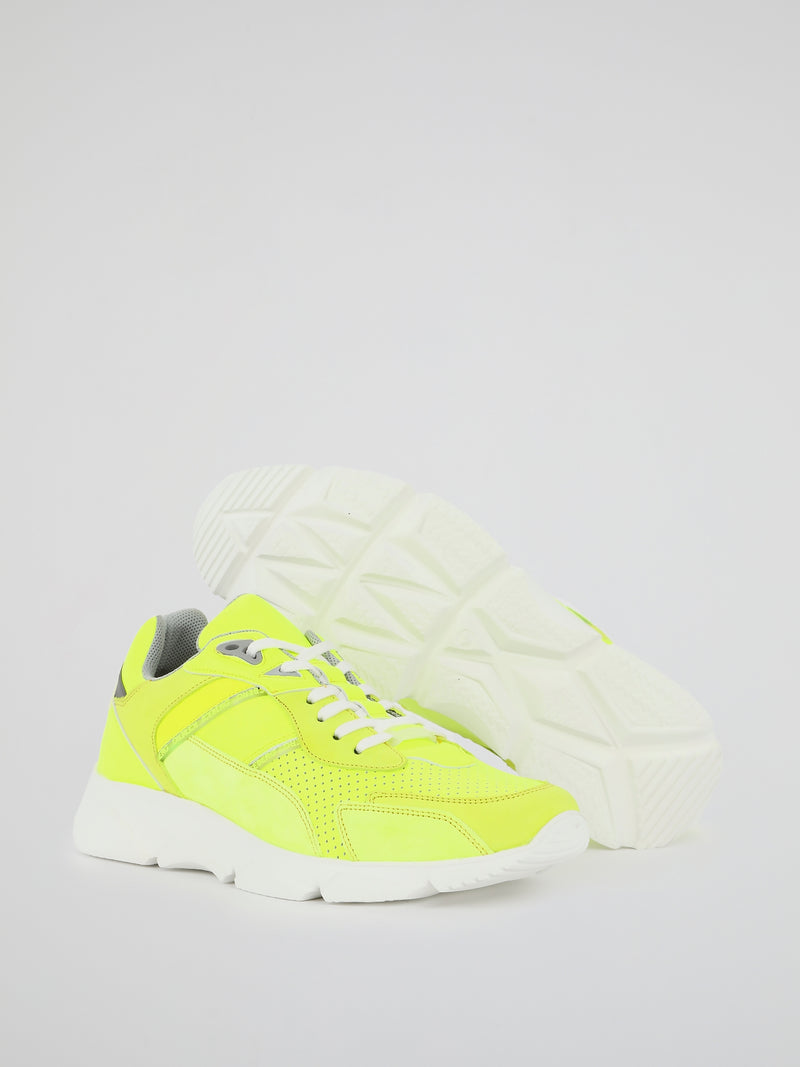 Neon Yellow Perforated Active Sneakers