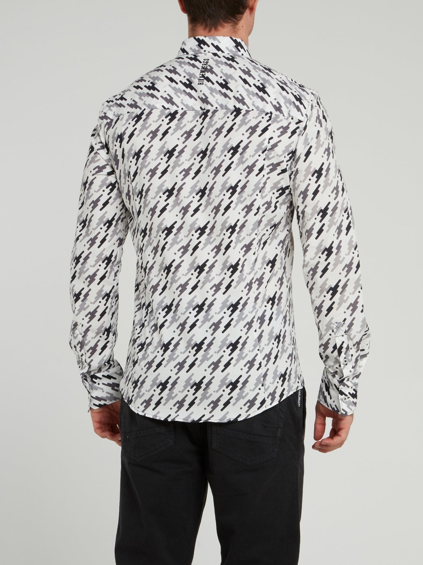 White Pattern Print Shirt